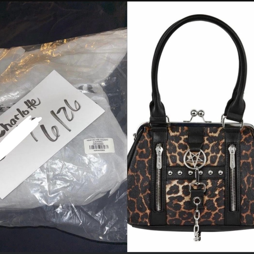 Killstar Leopard Print Satchel with Black Accents